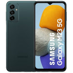Refurbished Samsung Galaxy M23 5G smartphone with dual rear cameras and sleek design, SIM free mobile device.