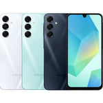 Refurbished Samsung Galaxy A16 5G smartphone with SIM free variant, showing the sleek design and display of the mobile device.