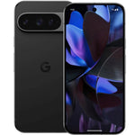 Google Pixel 9 Pro 5G refurbished unlocked smartphone showing front and back views, with sleek design and Google branding.