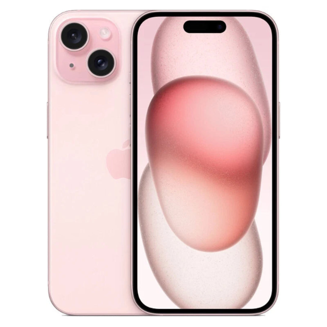 Refurbished Google iPhone 15 (5G) SIM-free smartphone with sleek design and vibrant display, shown in the product image.