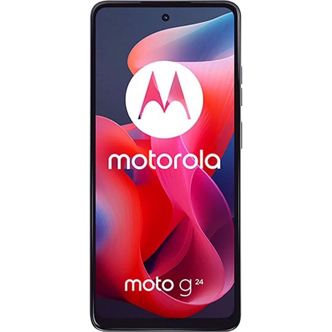 Motorola G24 128GB Matte Charcoal unlocked refurbished phone, excellent condition
