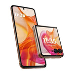 Samsung Motorola Razr 50 Ultra refurbished SIM free unlocked flip smartphone, front view showing sleek design and foldable screen.