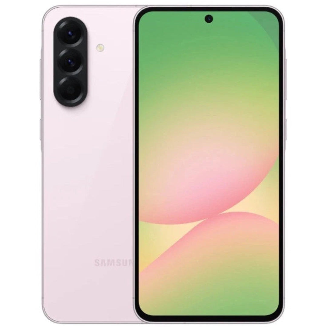 Refurbished Samsung Galaxy A56 unlocked SIM-free smartphone displaying its sleek front screen.