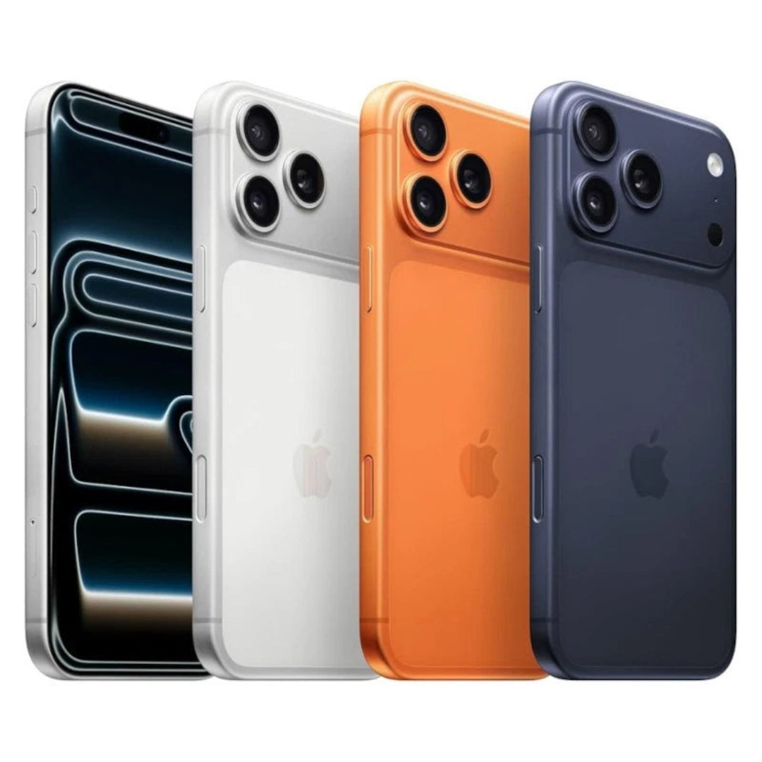 Refurbished Apple iPhone 17 Pro Max 5G with triple camera system and sleek design, displayed in a close-up image.
