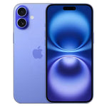 Refurbished Apple iPhone 16 Plus 5G with dual cameras and sleek design, shown in black color with screen turned on.