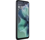 Motorola Moto G35 refurbished smartphone in Midnight Black, 128GB storage, unlocked, with a sleek modern design.