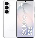 Refurbished Samsung Galaxy S26 5G smartphone with sleek design, front and back views, and display screen visible.