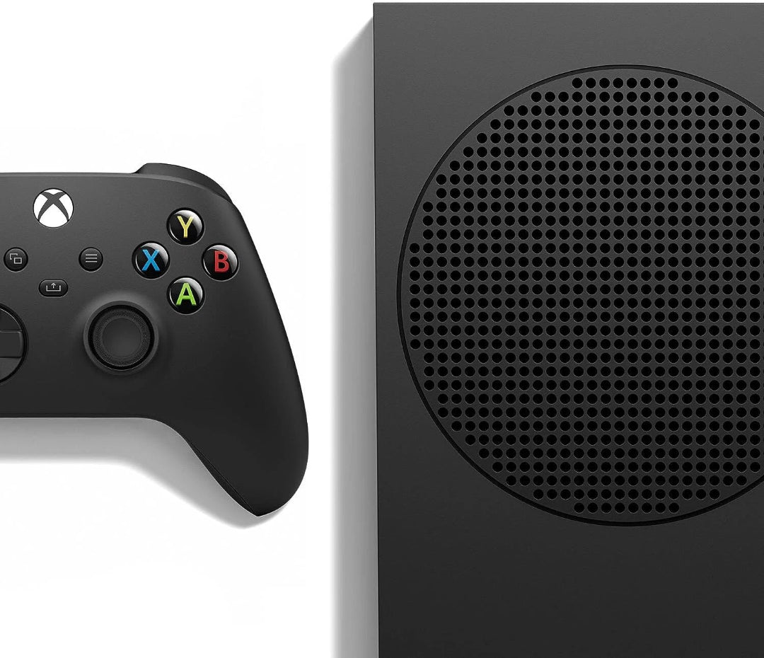 Refurbished Microsoft Xbox Series S gaming console with 1TB storage and black controller, in good condition.