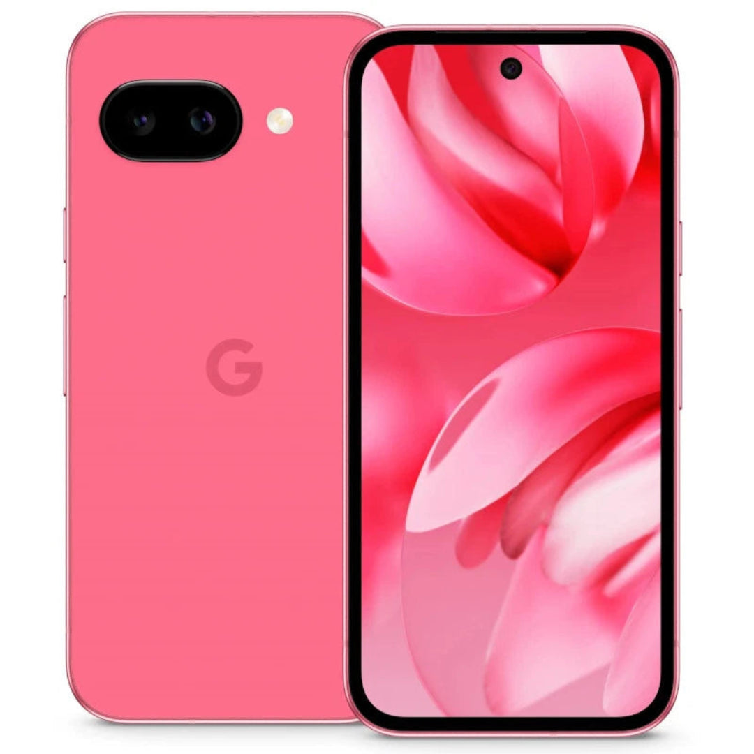 Refurbished Google Pixel 9a 5G smartphone, unlocked and SIM free, showcasing its sleek design and display screen.