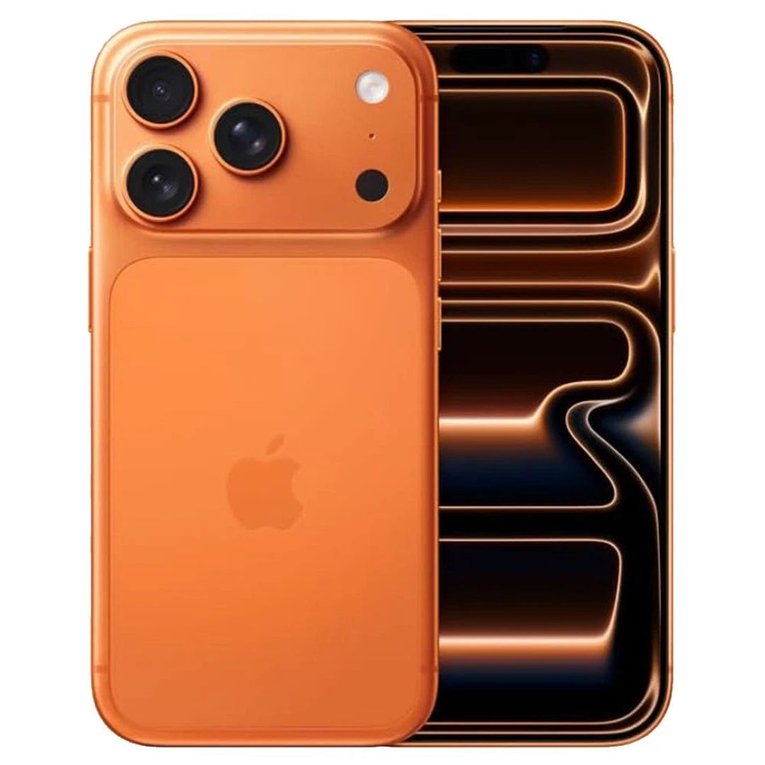 Refurbished Apple iPhone 17 Pro (5G) SIM free with sleek design, front and back views, showcasing its premium build and display.