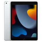 Refurbished Apple iPad 9th Generation tablet with 10.2-inch silver display and 64GB Wi-Fi connectivity.