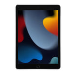 Refurbished Apple iPad 9th Generation 10.2-inch tablet in silver with 64GB Wi-Fi connectivity, shown from an angled front view.