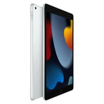Apple iPad 9th Generation refurbished tablet in silver with 10.2-inch display, Wi-Fi, 64GB storage, sleek and lightweight design.
