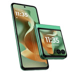 Refurbished Samsung Motorola Razr 60 flip phone with sleek design and compact screen, SIM-free variant, in a modern black finish.