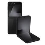 Samsung Galaxy Z Flip7 5G refurbished unlocked flip smartphone, showing the device partially folded with a vibrant display.