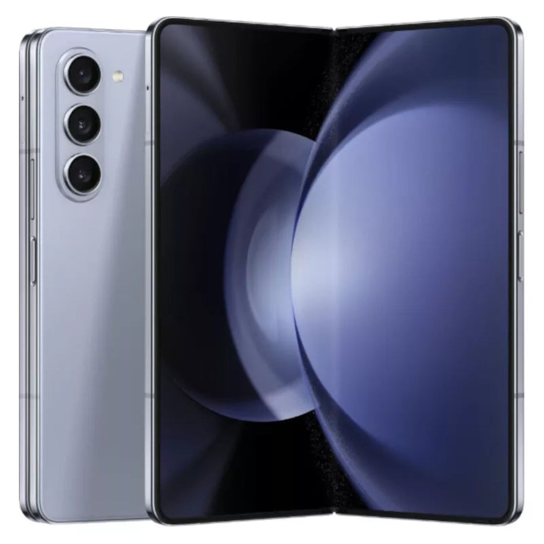 Samsung Galaxy Z Fold 5 refurbished unlocked foldable smartphone with large flexible display and sleek design.