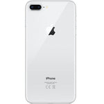 Refurbished Apple iPhone 8 Plus with 256GB storage in silver, unlocked, showing the front screen and sleek design.