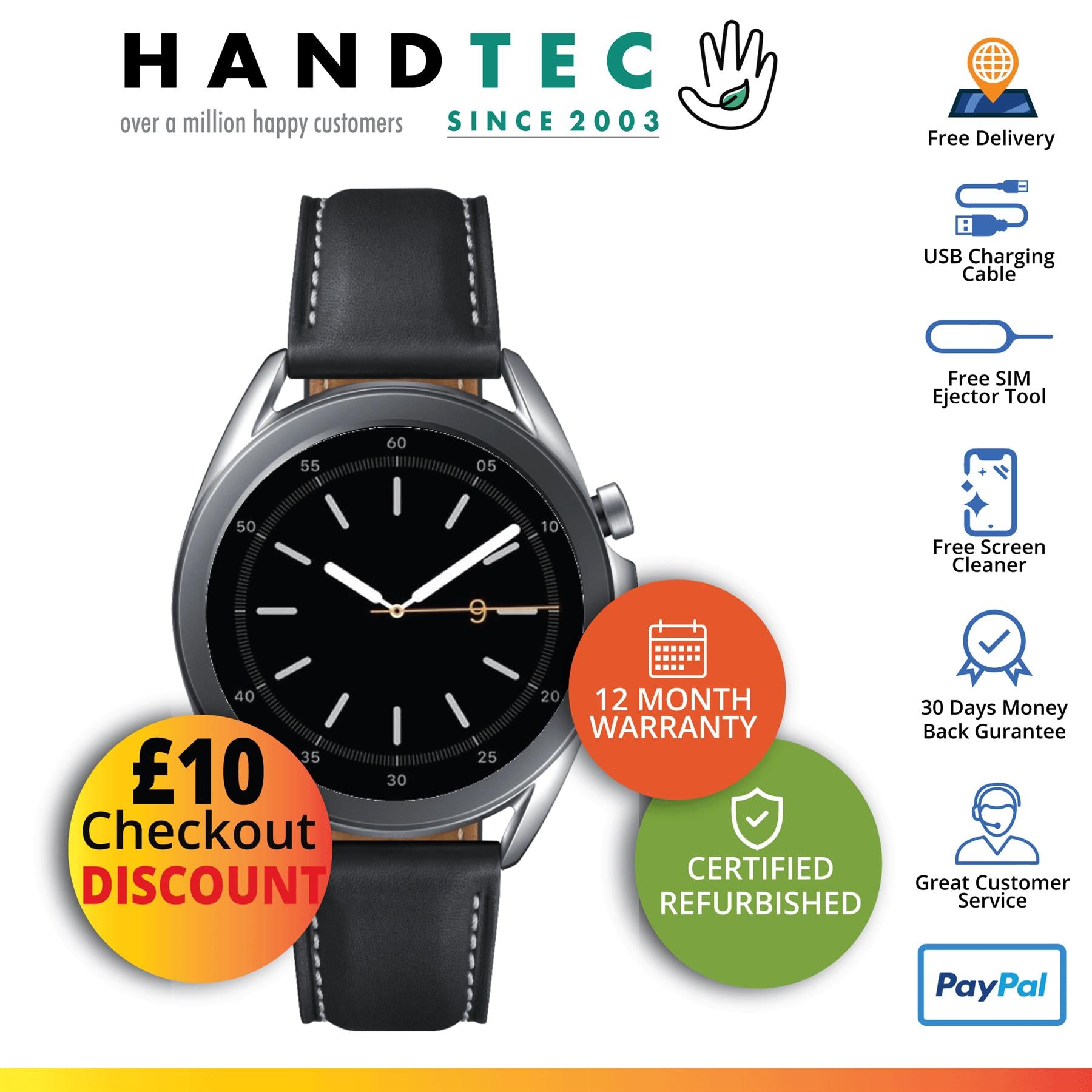 Samsung Galaxy Watch 3 Mystic Silver 45mm (Bluetooth) Refurbished Pristine