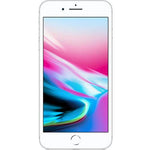 Refurbished Apple iPhone 8 Plus 256GB Silver unlocked smartphone showing front screen and sleek design.