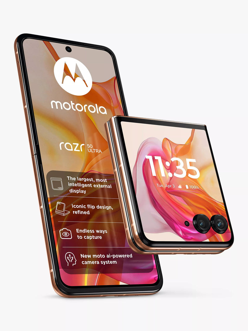 Motorola Razr 50 Ultra 512GB XT2451-3 Peach Fuzz (5G) Unlocked Refurbished Excellent