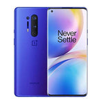 Refurbished OnePlus 8 Pro 5G smartphone with sleek design and large display, shown in a close-up view.