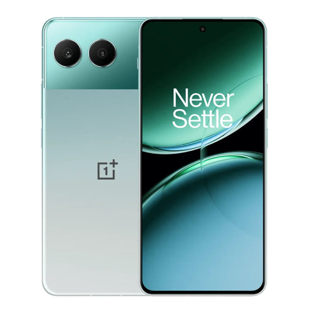 Refurbished OnePlus Nord 4 smartphone in Oasis Green, unlocked with 512GB storage, showing the front and back views.