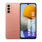 Samsung Galaxy M23 5G refurbished copper unlocked smartphone with 128GB storage, shown in a close-up view.
