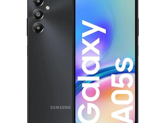 Refurbished Samsung Galaxy A50s 64GB black unlocked smartphone with screen and rear camera visible.