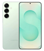 Refurbished Samsung Galaxy S25 5G smartphone with a sleek design, shown in a close-up image highlighting its modern display.