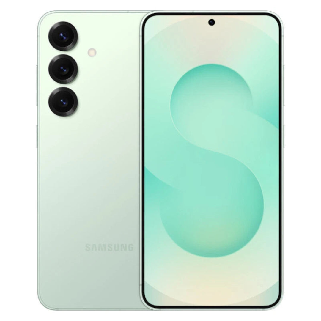 Refurbished Samsung Galaxy S25 Plus 5G smartphone with sleek design and large display, shown in a close-up front view.