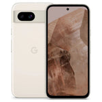 Refurbished Google Pixel 8a 5G unlocked smartphone with a sleek display and Google branding, shown from the front.