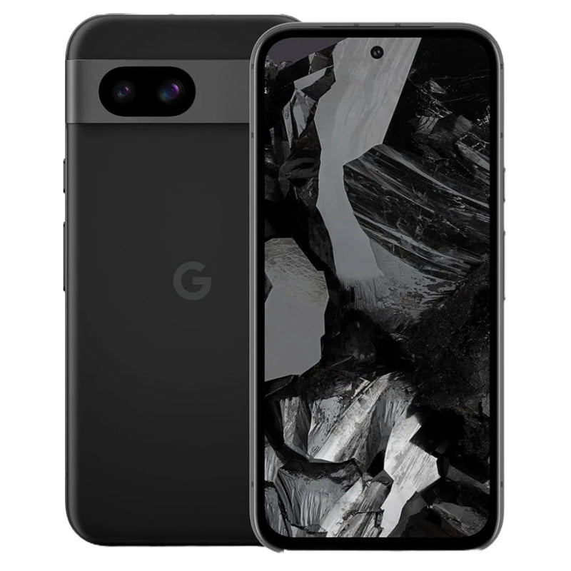 Refurbished Google Pixel 8a 5G smartphone with unlocked SIM-free variant, showing the front display and sleek design.