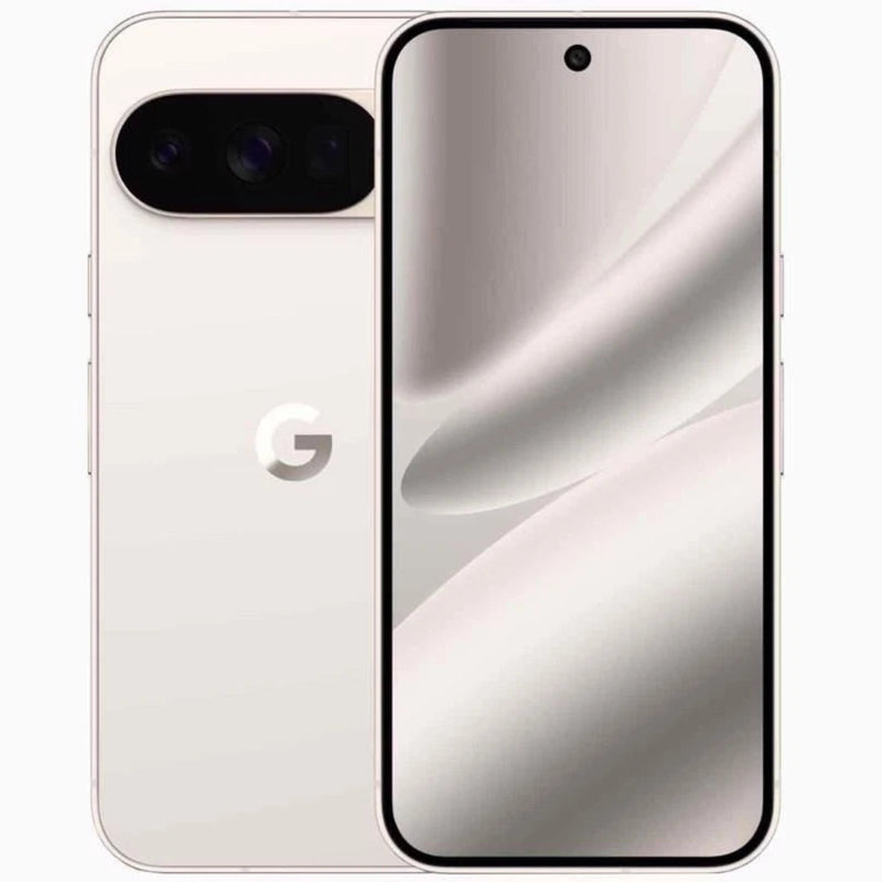 Refurbished Google Pixel 10 Pro 5G smartphone with sleek design and large display, showing the Google logo on the back.