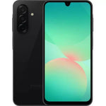 Refurbished Samsung Galaxy A26 unlocked SIM-free smartphone showing the front display with a modern design and vibrant screen.