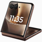 Refurbished Motorola Razr 70 Ultra flip smartphone with sleek design and modern display, SIM-free, in a protective case.