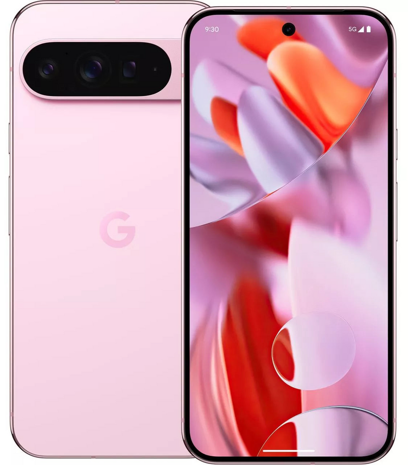 Google Pixel 9 Pro XL refurbished unlocked smartphone in black with screen and sleek design visible.
