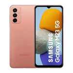 Refurbished Samsung Galaxy M23 5G smartphone with dual rear cameras and sleek design, SIM free and ready to use.