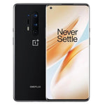 Refurbished OnePlus 8 Pro 5G smartphone with sleek design, displayed against a neutral background, showcasing its front and back.