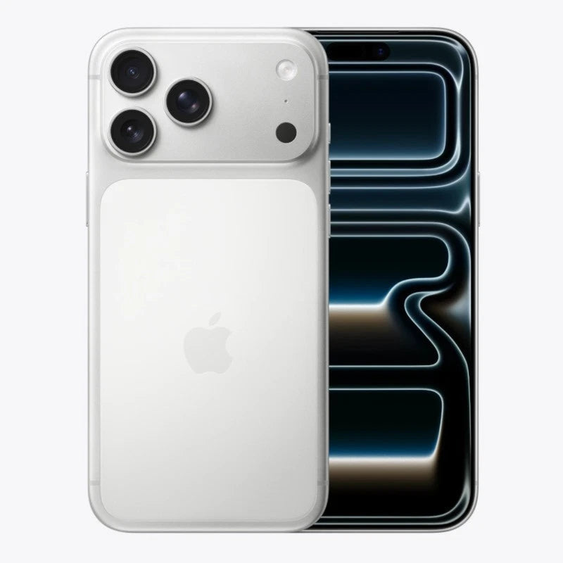 Refurbished Apple iPhone 17 Pro 256GB Silver with eSIM, showing front and back views of the pristine condition smartphone.