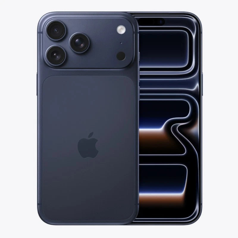 Refurbished Apple iPhone 17 Pro 5G SIM free smartphone with sleek design and triple camera system in black finish.
