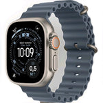Refurbished Apple Watch Ultra 3 49mm with titanium and ceramic case, GPS and cellular, shown on wrist with display on.
