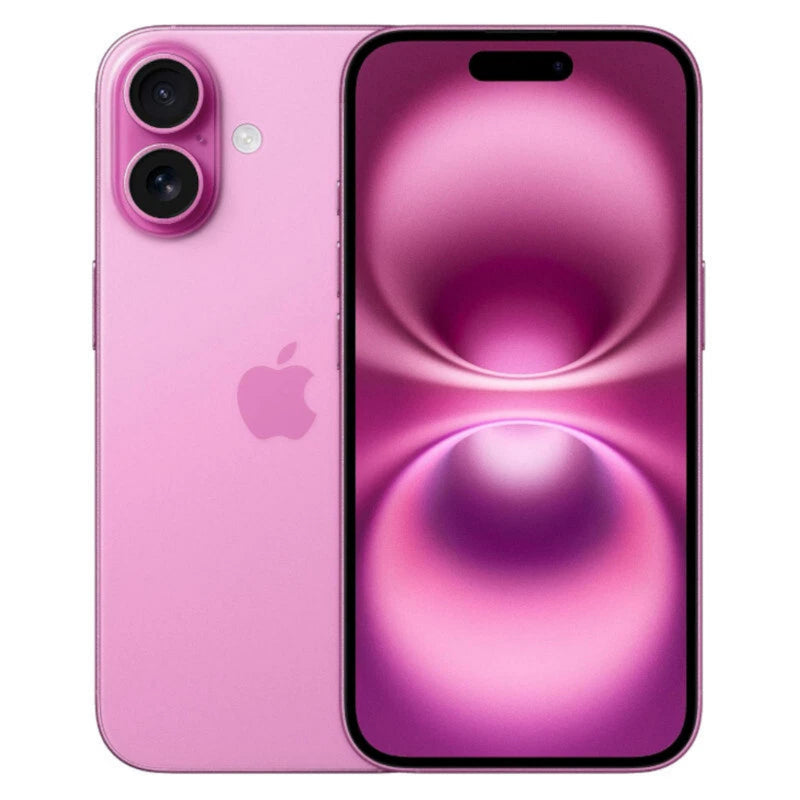 Refurbished Apple iPhone 16 5G with Handtec branding, showing the sleek front display and side buttons.