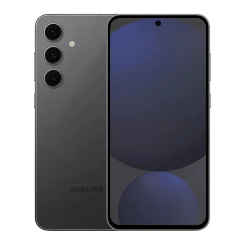 Refurbished Samsung Galaxy S24 FE 5G smartphone with dual SIM and sleek design, shown in a close-up image.