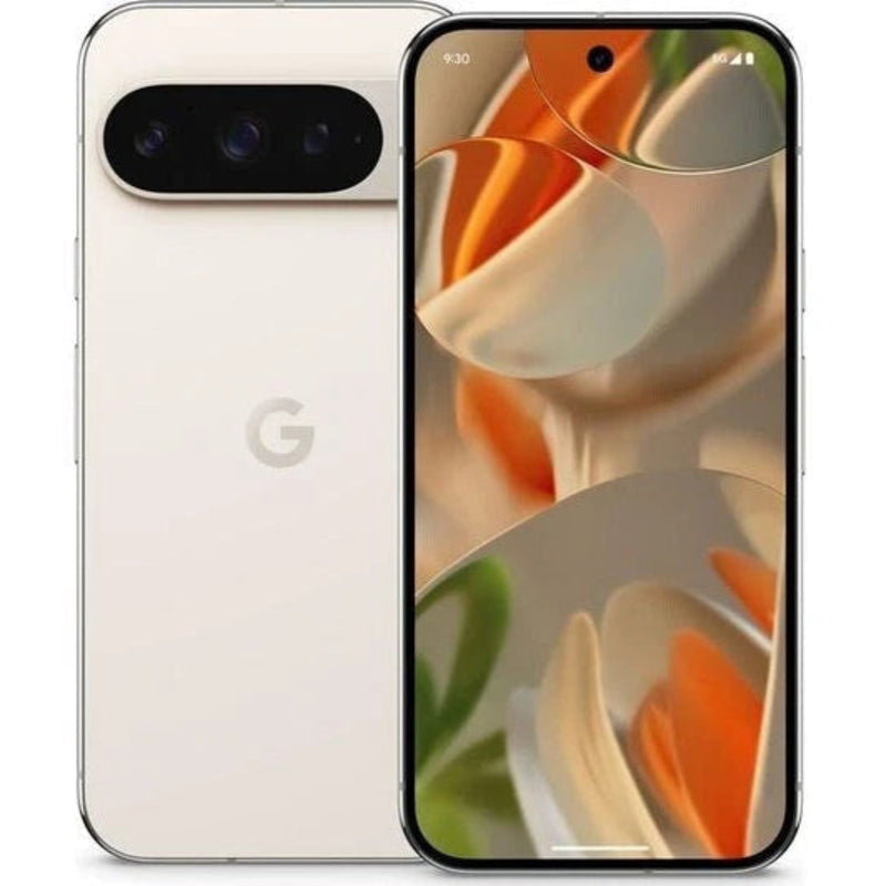 Refurbished Google Pixel 9 Pro 5G smartphone, unlocked and SIM-free, showing the device with a sleek design and vibrant display.
