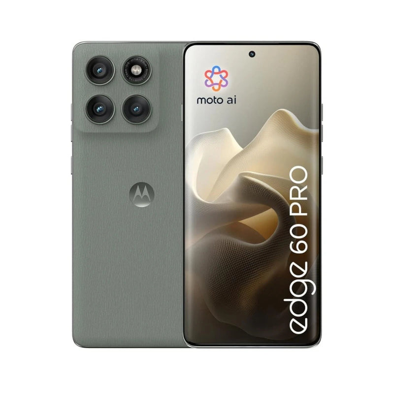 Refurbished Motorola Edge 60 Pro smartphone with Pantone Shadow finish, 512GB storage, unlocked, pristine condition.