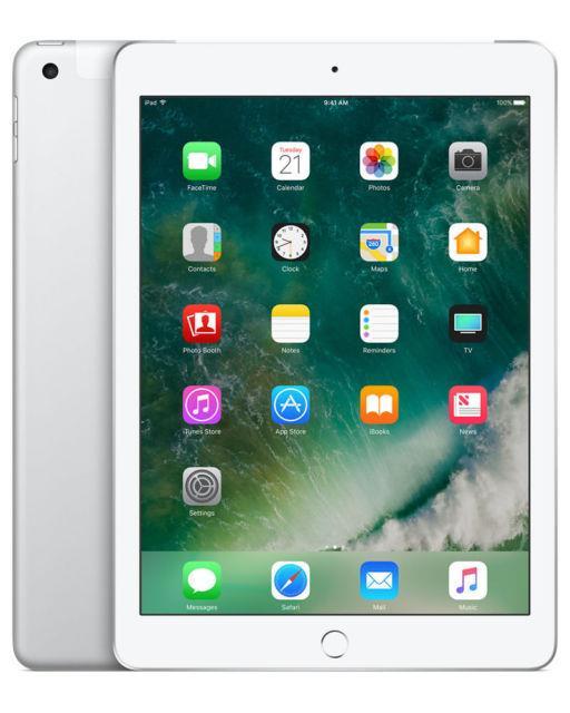 Apple iPad 5th Gen 128GB WiFi + Cellular Silver Refurbished Pristine