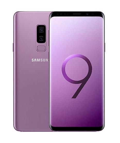 Refurbished Samsung Galaxy S9 Plus SIM free smartphone showing the front screen with vibrant display and sleek design.