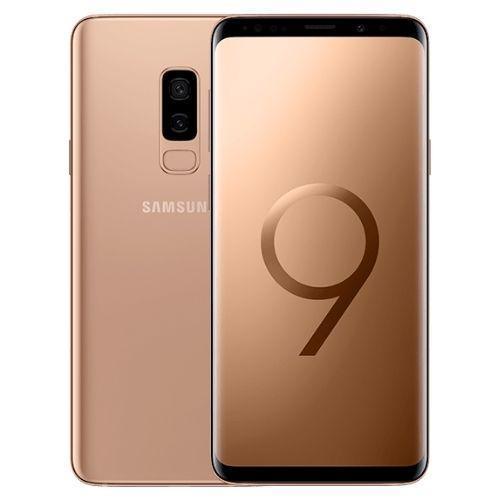 Refurbished Samsung Galaxy S9 Plus SIM free smartphone showing the front display with vibrant screen and sleek design.
