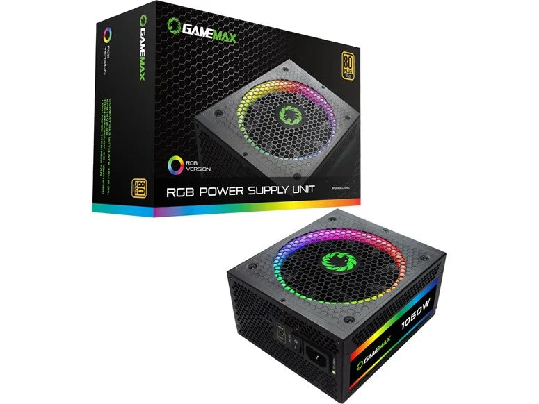 GameMax RGB 1050W Modular Power Supply 80 Plus Gold