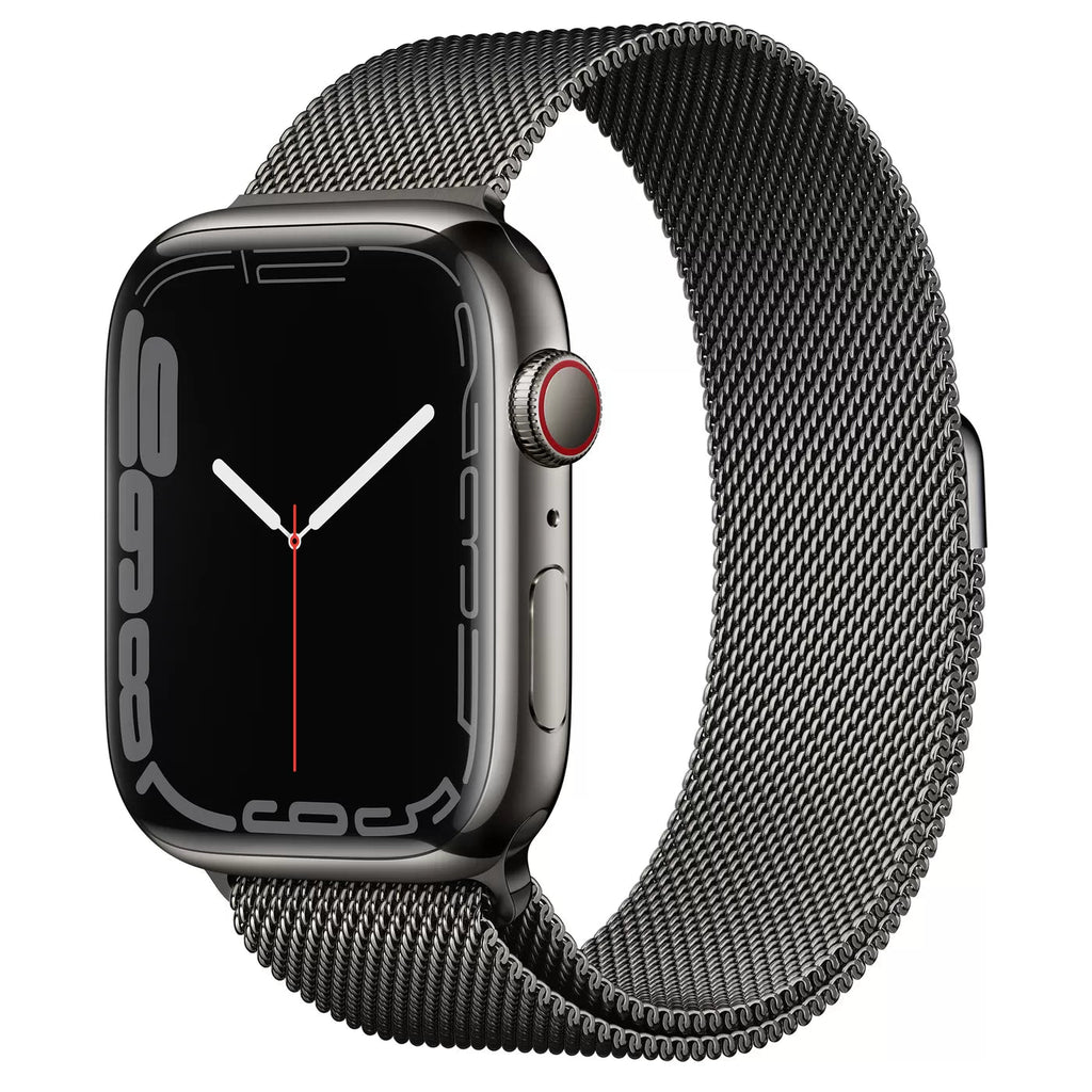 Apple Watch Series 7 GPS + Cellular 45mm Black Stainless Steel Refurbi ...